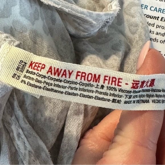 Free People Intimately Siren Bodysuit Silver Gray White Animal Leopard Print - Picture 9 of 9